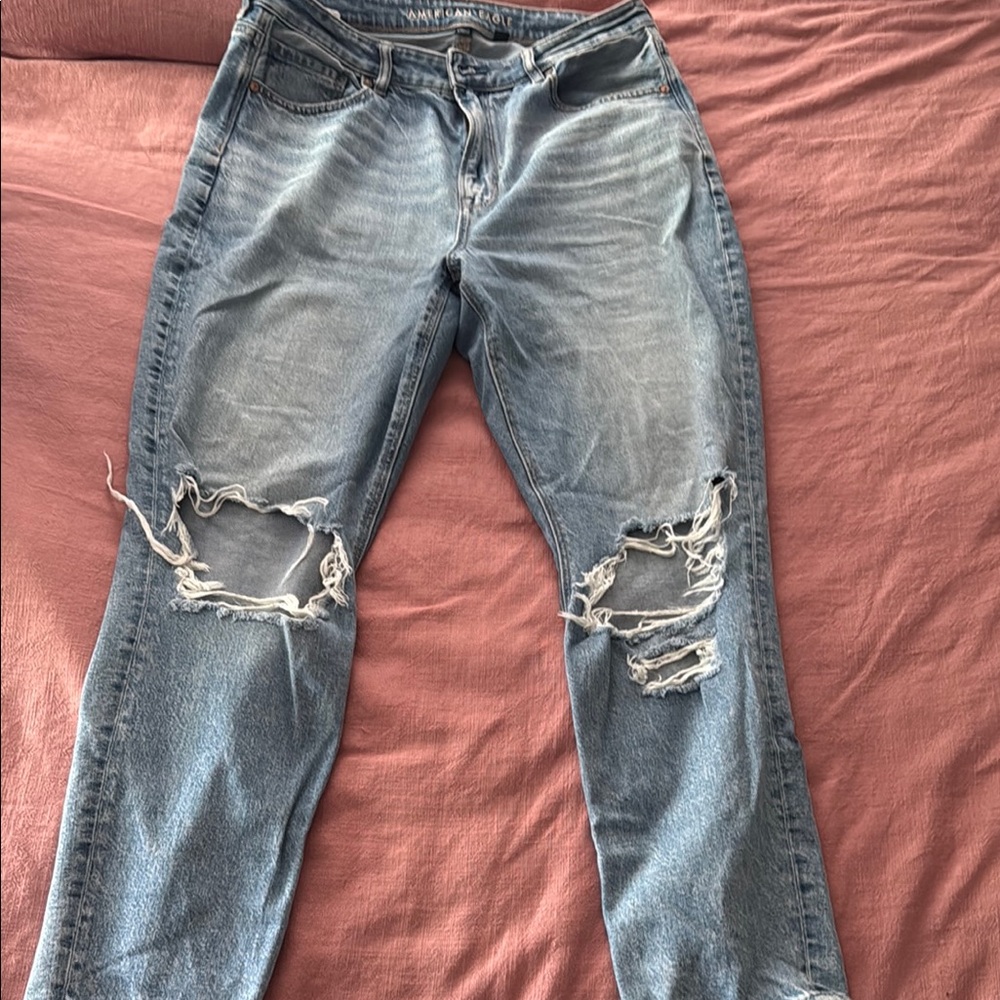 Distressed Light Blue Jeans